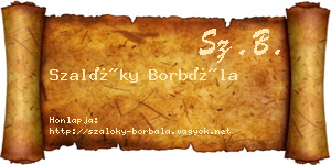 Szalóky Borbála névjegykártya